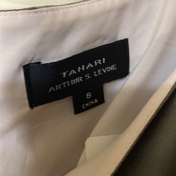 Tahari ASL Size 8 Charcoal Grey Dress Midi Arthur S. Levine - Picture 3 of 7